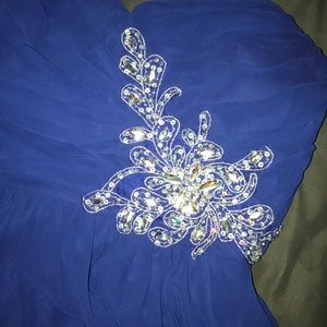 Royal blue fancy dress with beautiful beading!